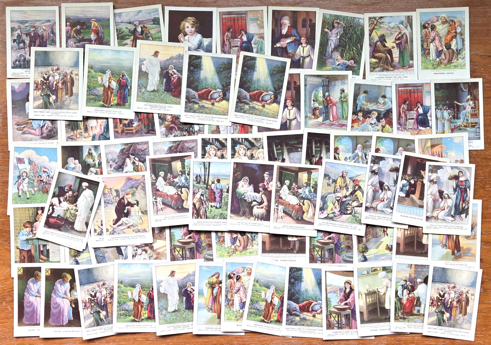 Antique 1922, 1924 Berean Lesson Picture Biblical Story Cards Lot of 70+