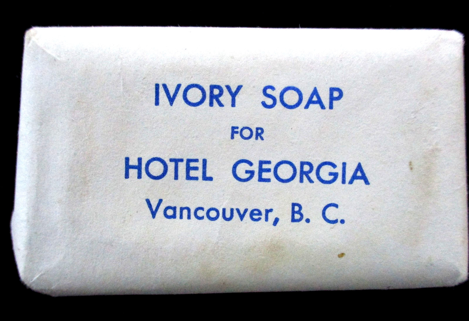 Hotel Georgia in Vancouver BC Ivory Mini Bar Soap Canada Advertiseing Seahorses