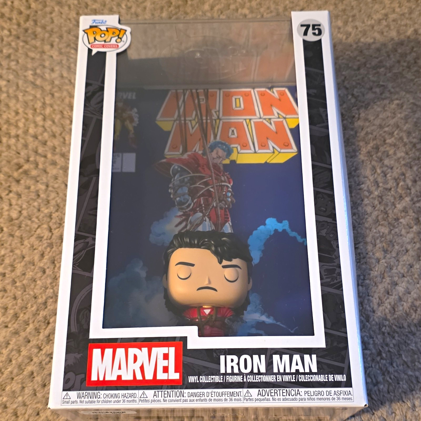 Funko Pop Comic Covers Marvel Iron Man #75 Boxed Vinyl Figure (Unopened) As Is