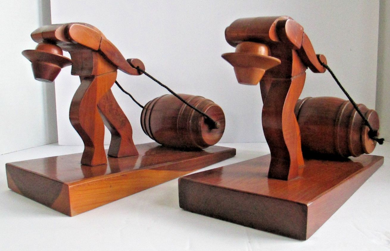 PAIR Vintage Jorge Cantos Book Ends Vincenta Toro Era MCM Walnut C50 PAIR Vintage Jorge Cantos Book Ends Vincenta Toro Era MCM Walnut C50