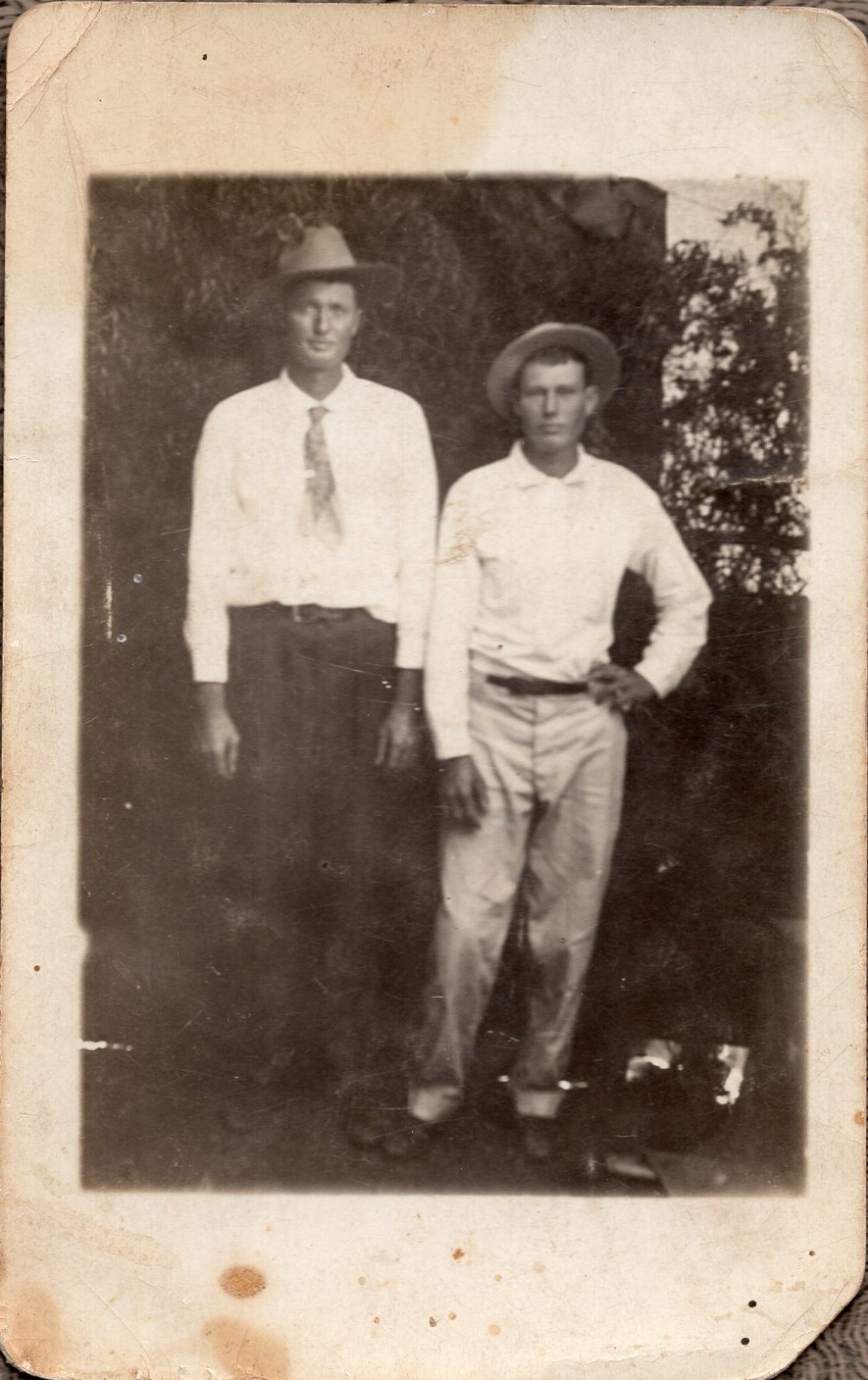 Two Cool Guys in Hats Vintage Real Photo Postcard Texas Two Cool Guys in Hats Vintage Real Photo Postcard Texas