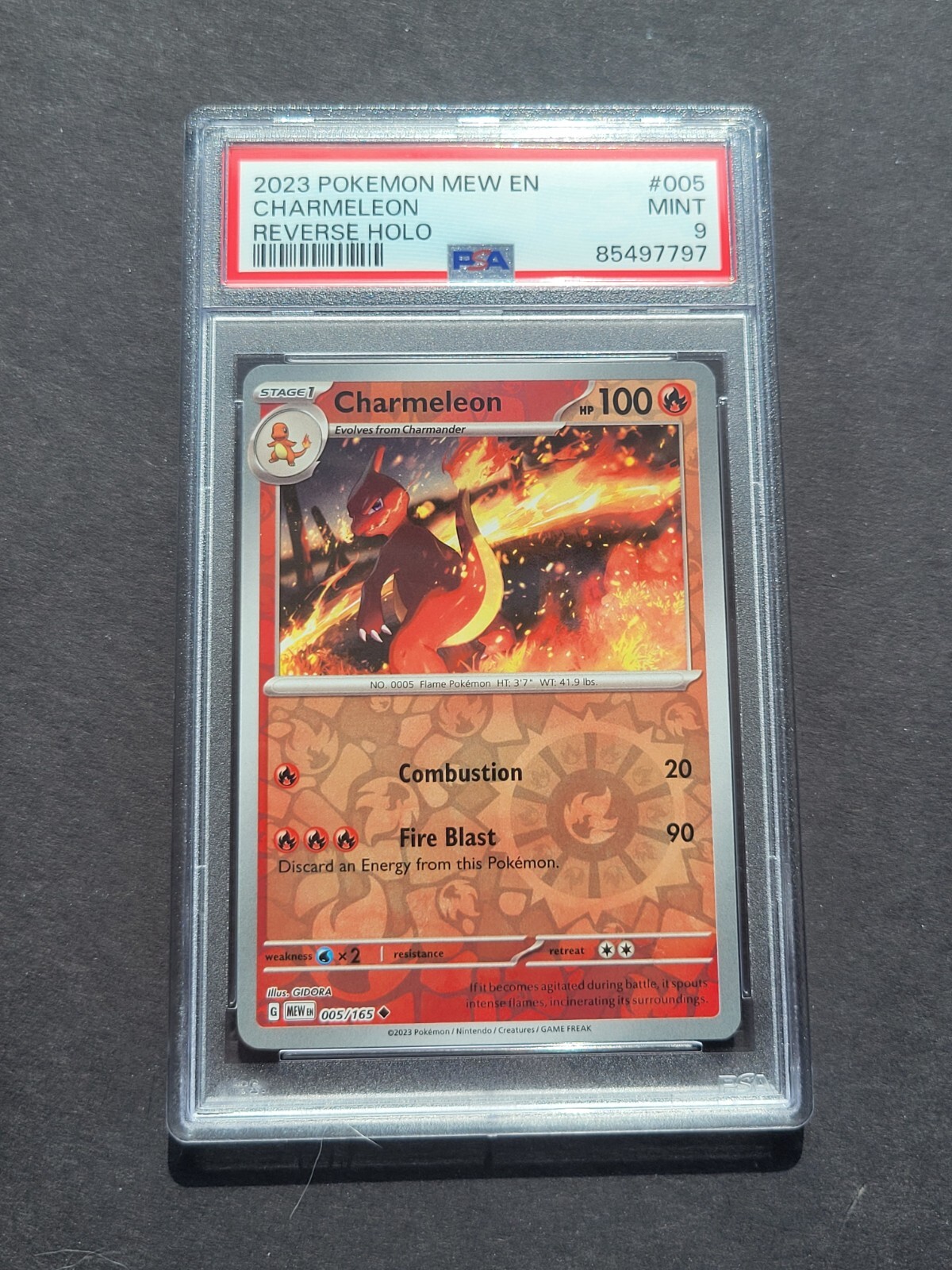 PSA 9 CHARMELEON 005/165 - SCARLET & VIOLET 151 REVERSE HOLO ENGLISH - MINT PSA 9 CHARMELEON 005/165 - SCARLET & VIOLET 151 REVERSE HOLO ENGLISH - MINT