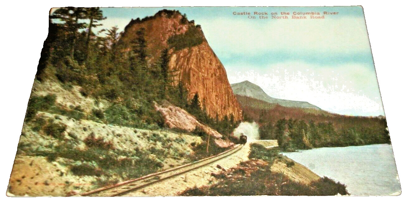 1913 SP&S SPOKANE PORTLAND AND SEATTLE PASSENGER TRAIN COLUMBIA RIVER POST CARD