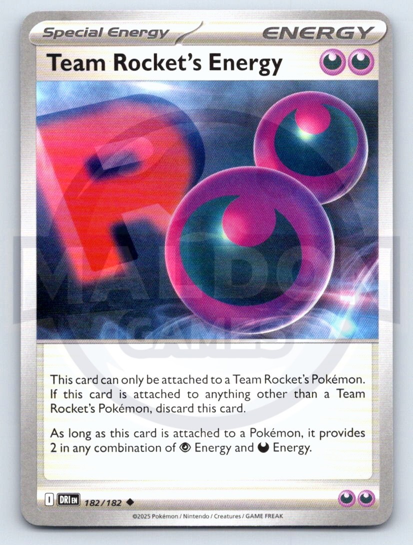 Team Rocket\'s Energy 182/182 Destined Rivals LP 2025