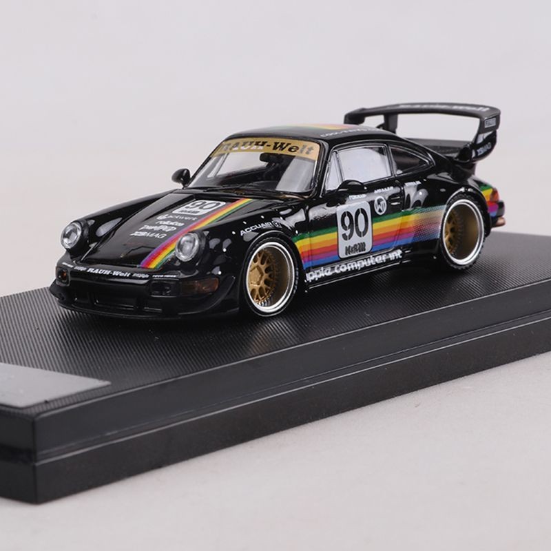 1:64 RWB 964 Widebody Black Diecast Rare Collection Diorama