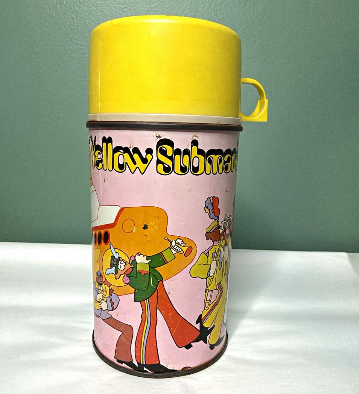 Vintage 1968 Beatles Yellow Submarine Thermos