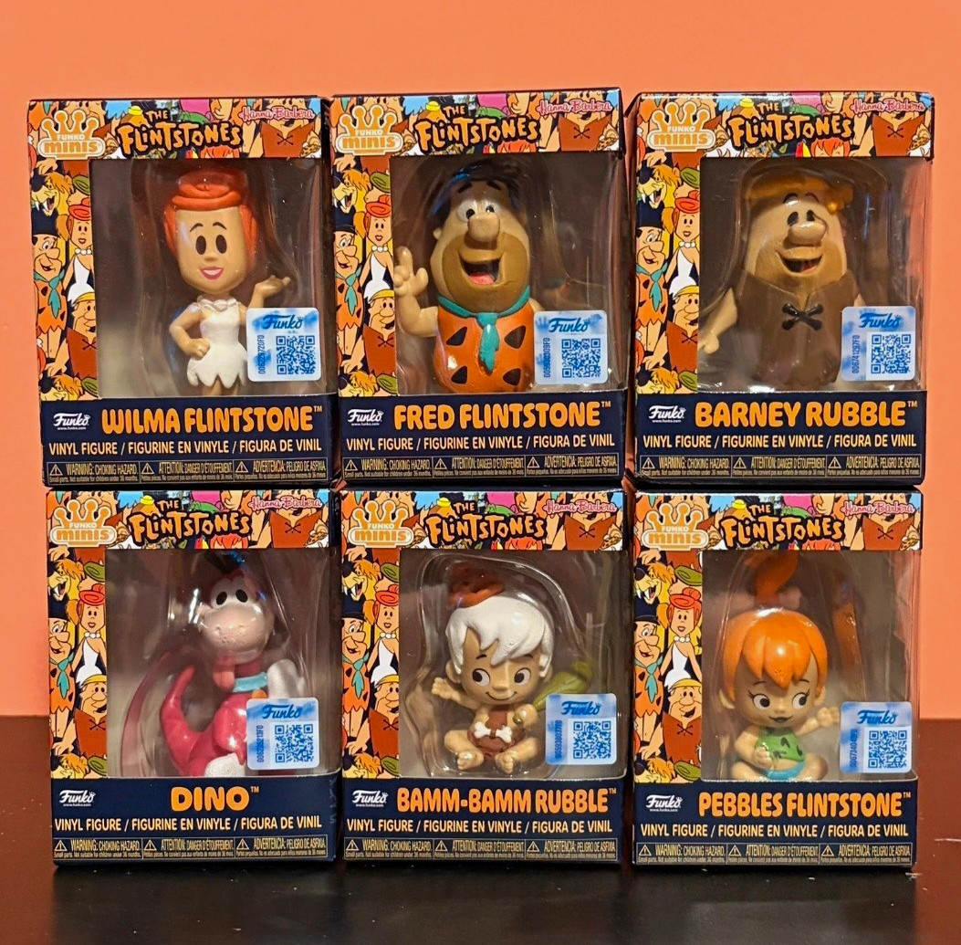 Funko Minis The Flintstones Vinyl Figure Lot Wilma Fred Barney Dino complete set