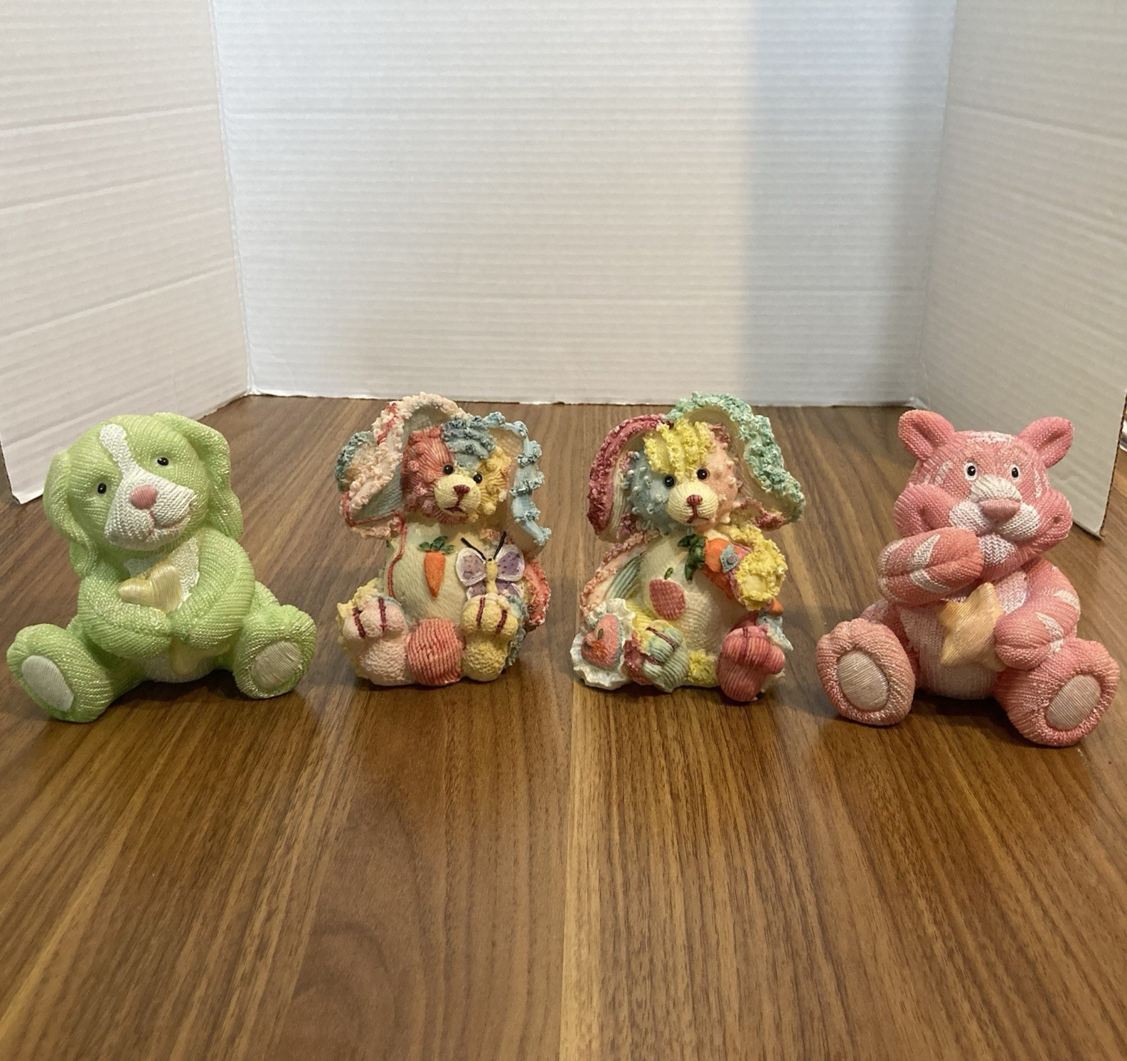 K’s Collection Resin Figures Set of 4 Two Rabbits One Dog One Bear 4\