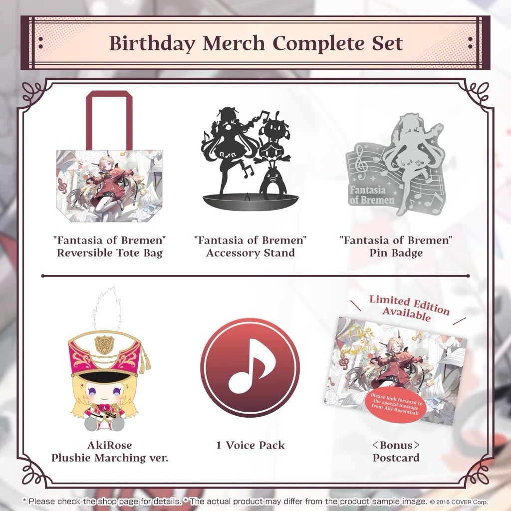Hololive Aki Rosenthal Birthday anniversary 2024 Limited quantity Full Set