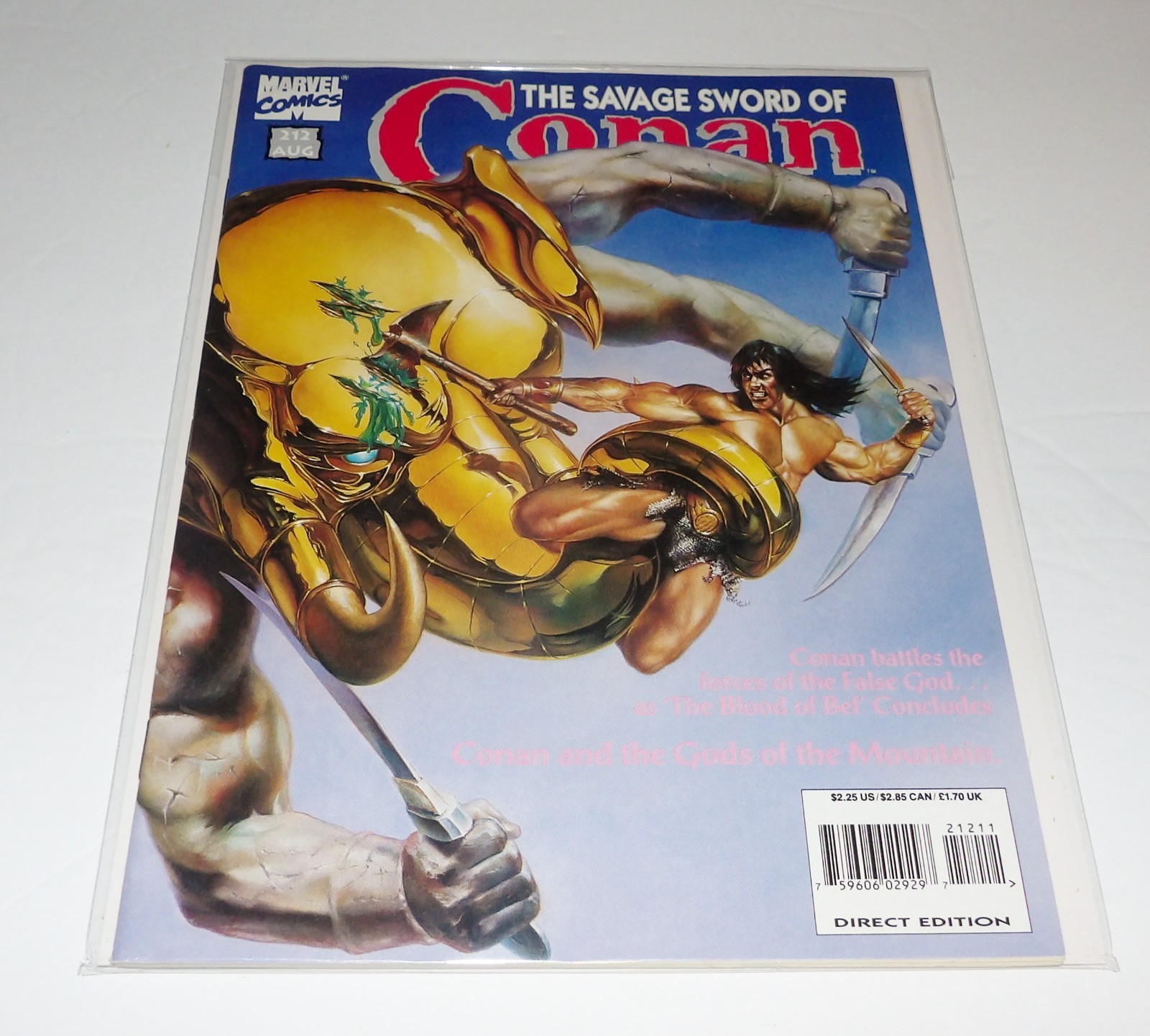 1993 - THE SAVAGE SWORD OF CONAN MAGAZINE/COMIC #212 - FINE/VF UNREAD 1993 - THE SAVAGE SWORD OF CONAN MAGAZINE/COMIC #212 - FINE/VF UNREAD