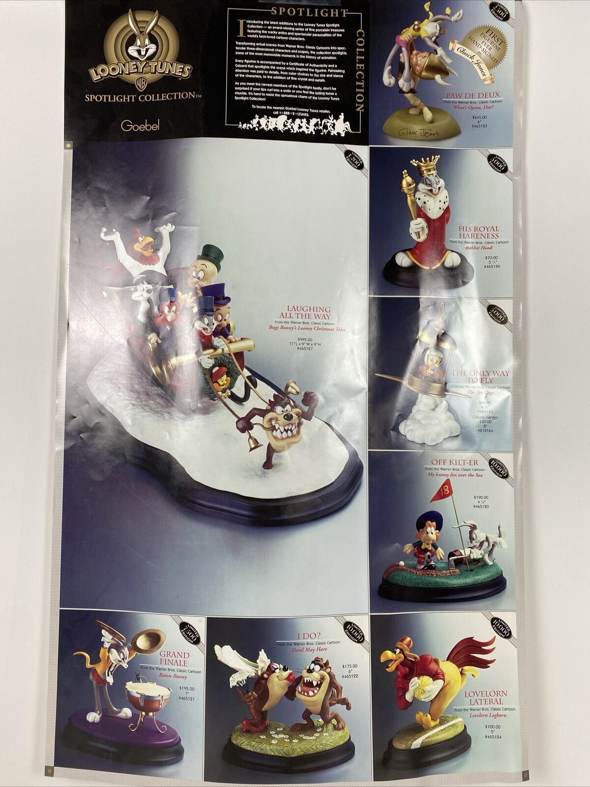 Goebel Looney Tunes Spotlight Collection Store Display Poster  34in x 21.5in