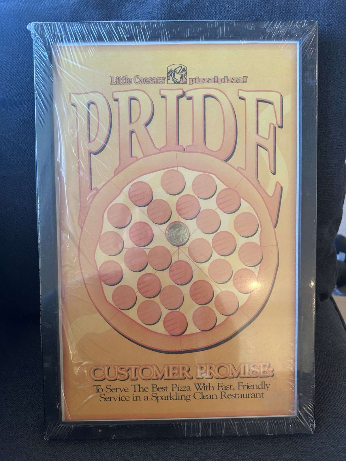 Rare Vintage Little Caesars Pride Customer Promise Framed Poster Brand New NOS Rare Vintage Little Caesars Pride Customer Promise Framed Poster Brand New NOS
