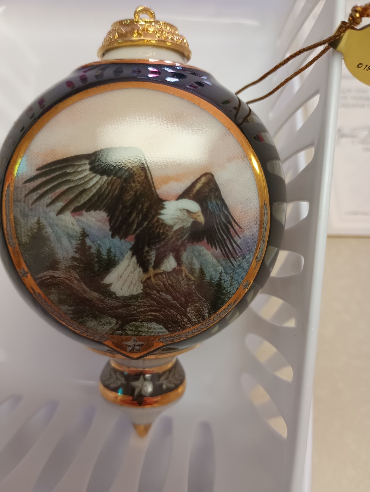 VTG  1999 America The Beautiful Eagle Ornament  Bradford Exchange 3 Pc 5