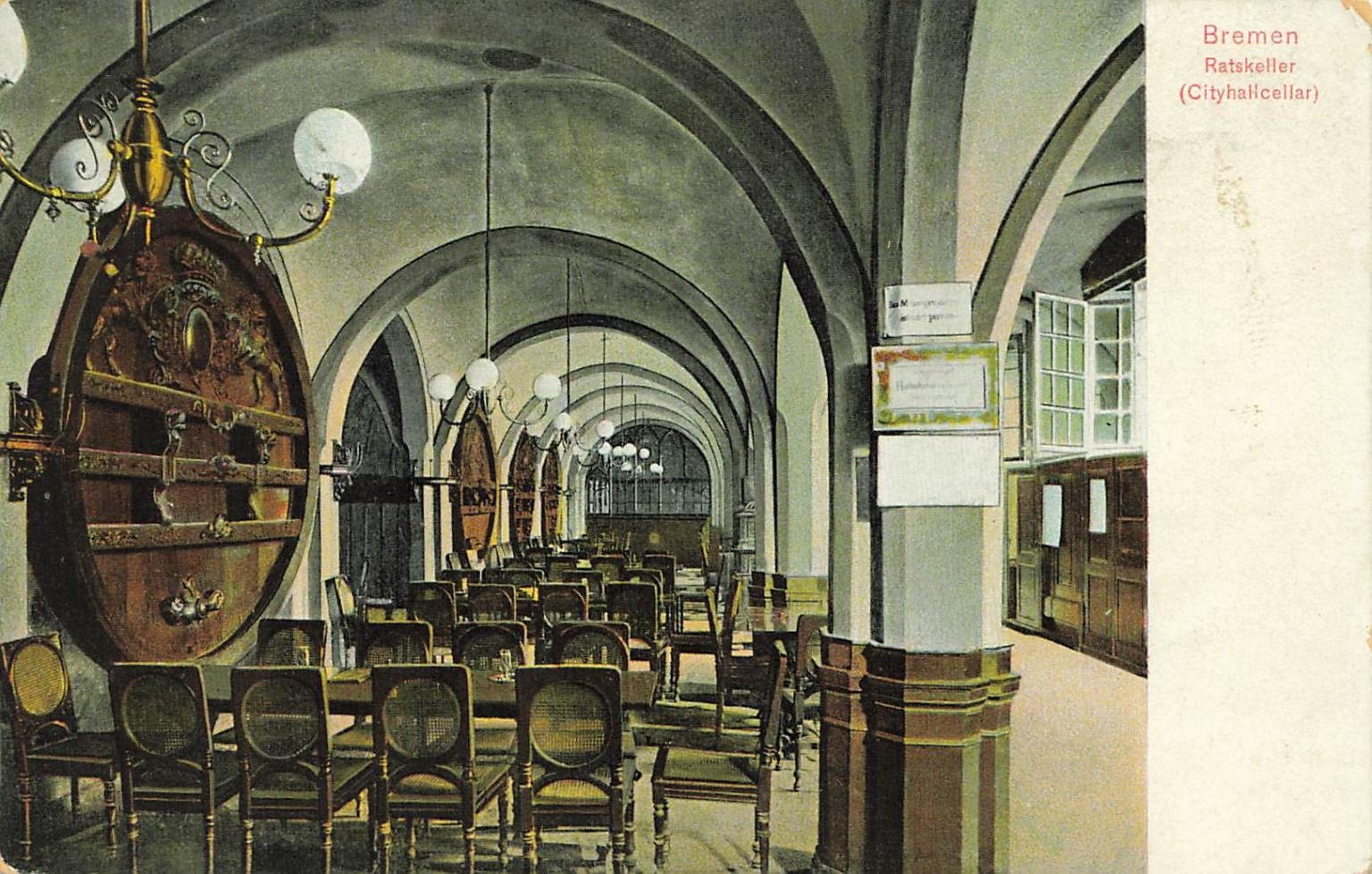 Bremen Ratskeller City Hall Cellar Germany Early 1900s Postcard