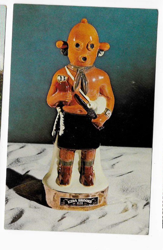 POSTCARD-ADVERTISING-THE MUD HEAD-KACHINA DOLL NO. VII-EZRA BROOKS-WHISKEY