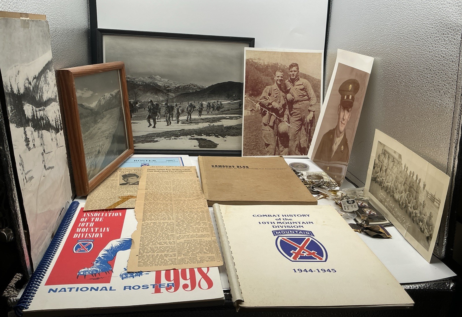 WWII 10th Mountain Division ID'd Archive Signed 1948 Remount Blue Book Martin
