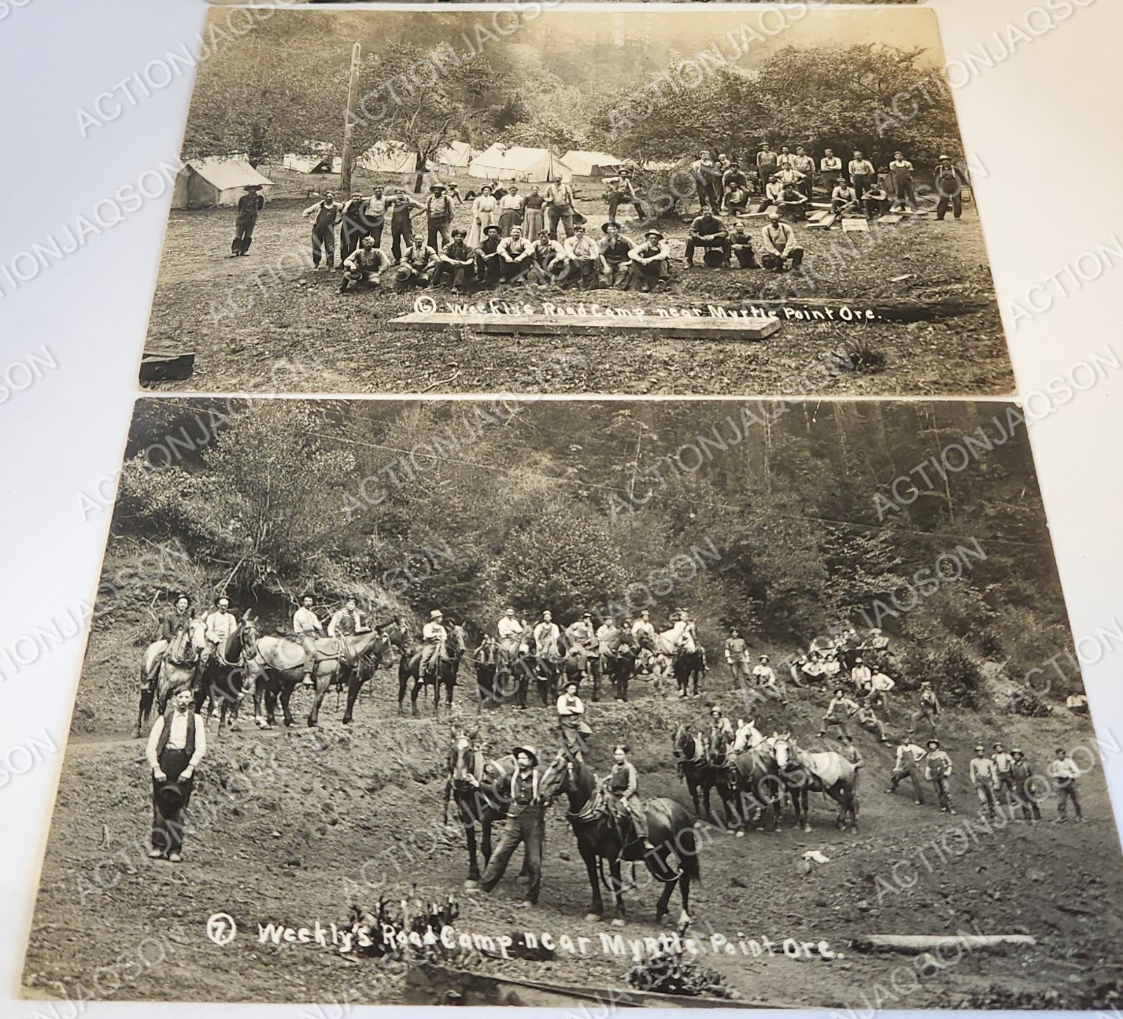 RPPC Weekly's Road Camp Near Myrtle Point Oregon Logging Road Building 1912