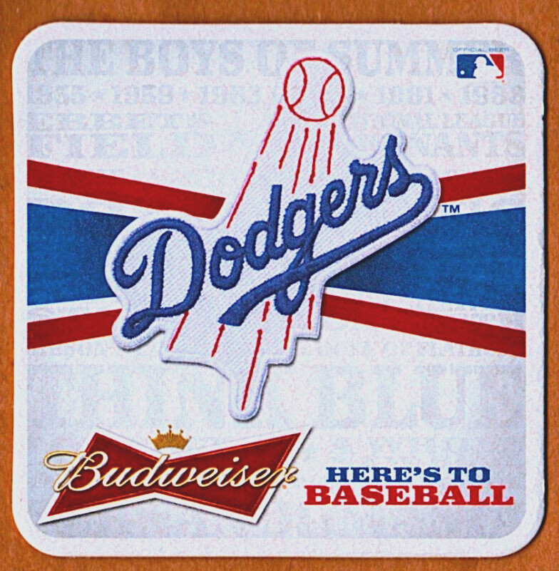 Budweiser Here\'s To Baseball Beer Coaster LA Dodgers