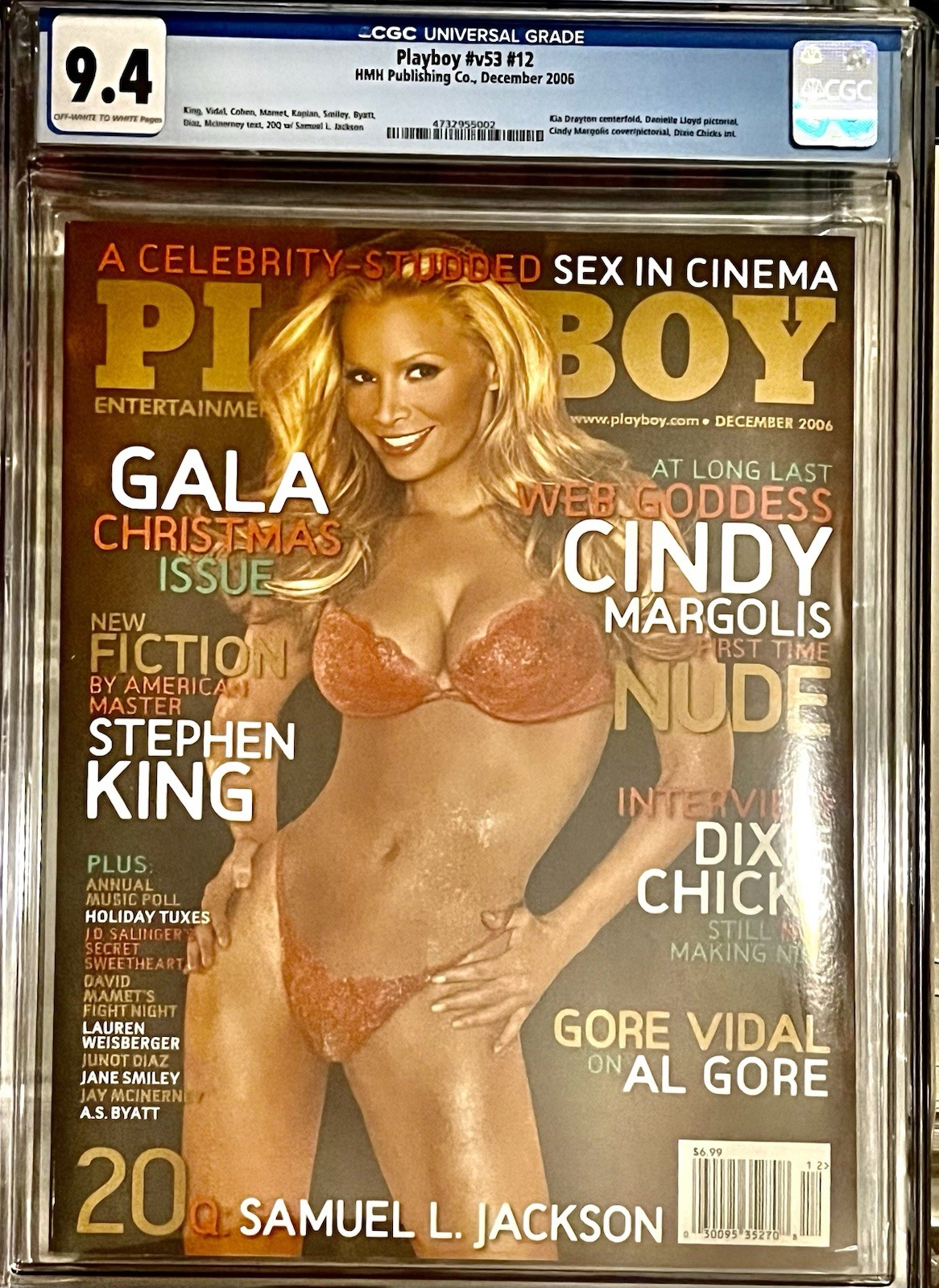 PLAYBOY MAGAZINE DECEMBER 2006 v53 #12 CINDY MARGOLIS 9.4 CGC PLAYBOY MAGAZINE DECEMBER 2006 v53 #12 CINDY MARGOLIS 9.4 CGC