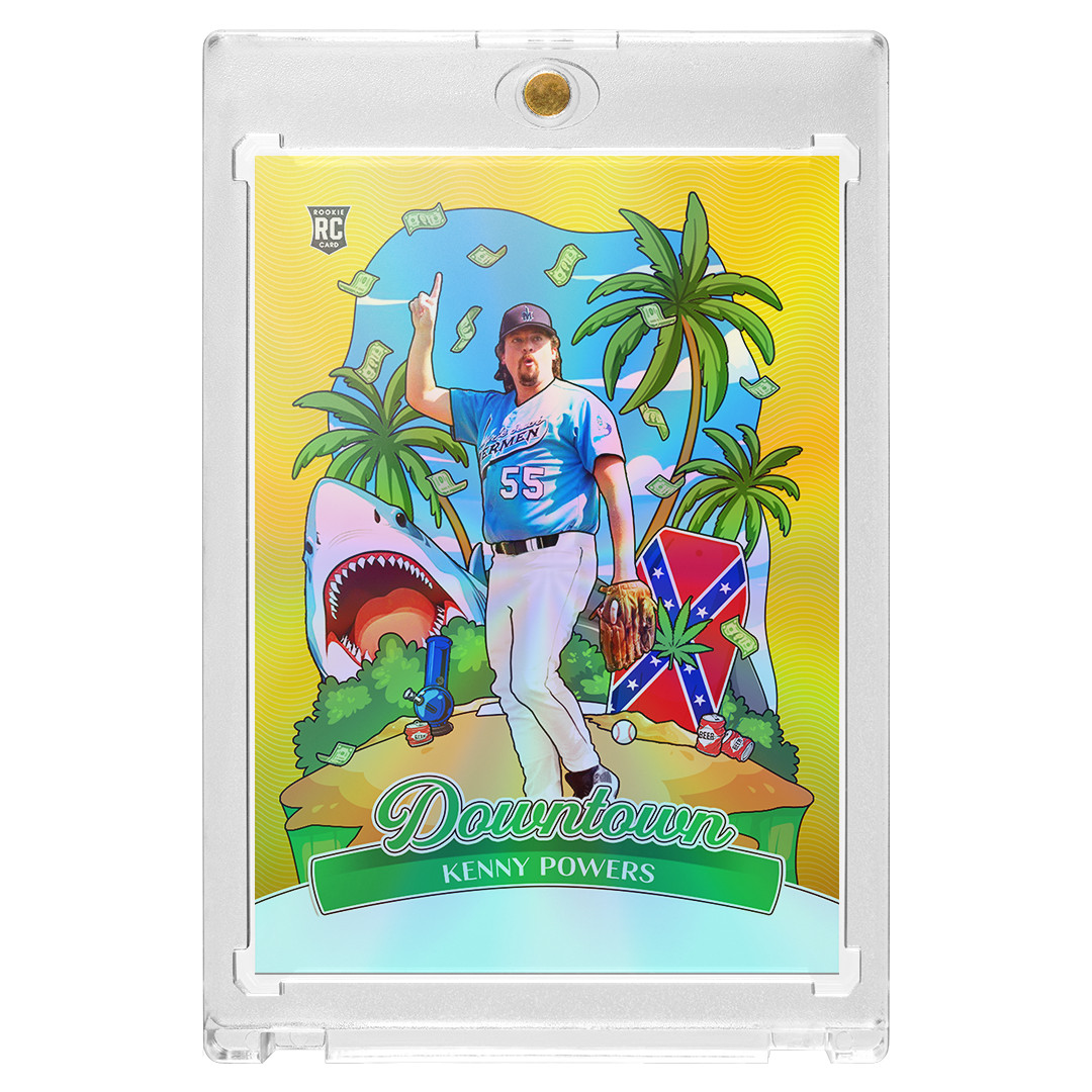 Custom Kenny Powers Eastbound & Down Novelty Gold Holographic Downtown Card