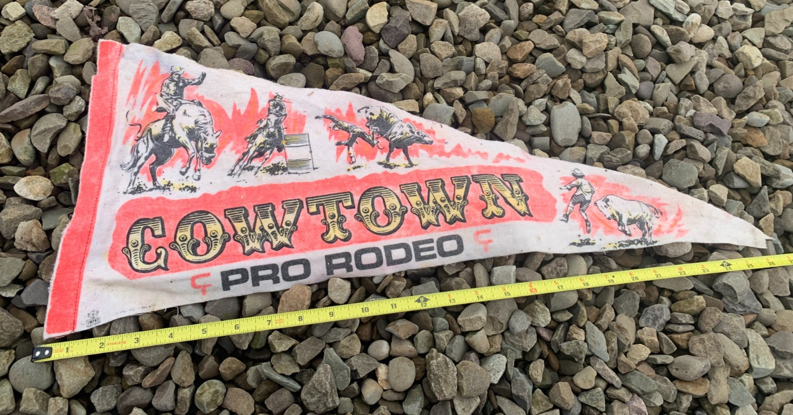 vintage Cowtown Pro Rodeo felt pennant historic Cowtown Coliseum Fort Worth TX