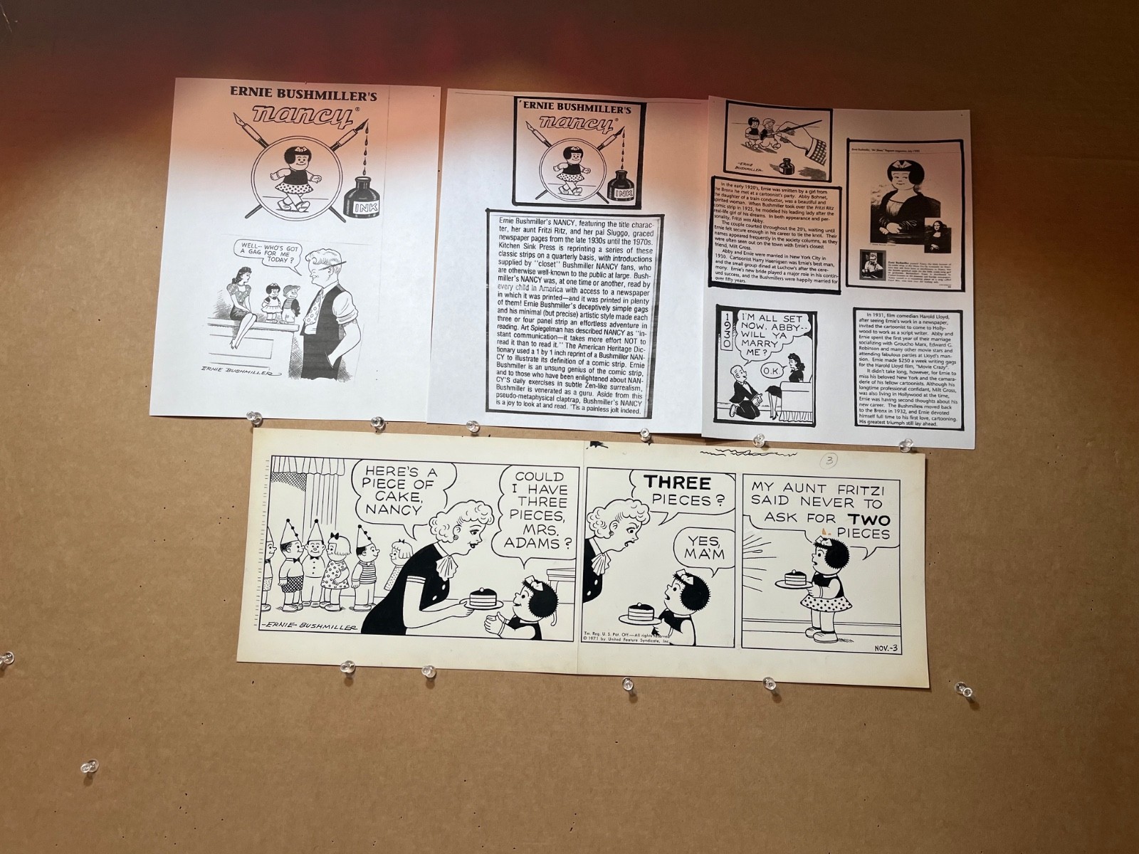 Original Ernie Bushmiller Nancy Weekly:  11-3-1971 \