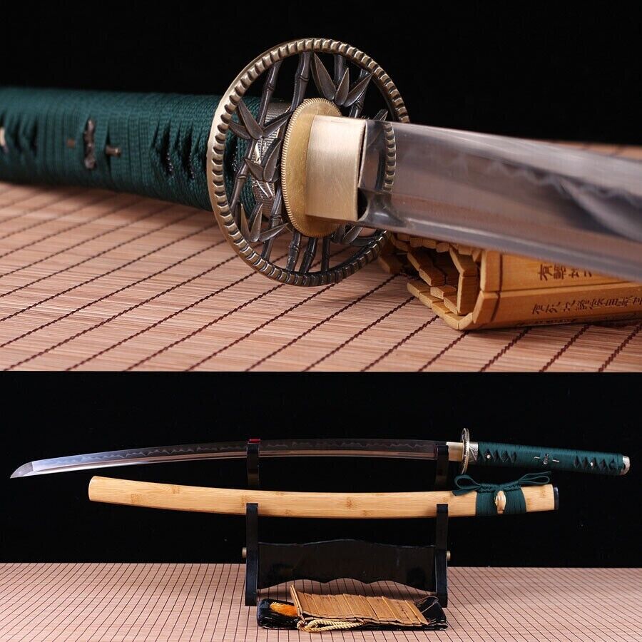 T10 Steel Clay Tempered Japanese Samurai Katana Sword Full Tang Sharp Blade