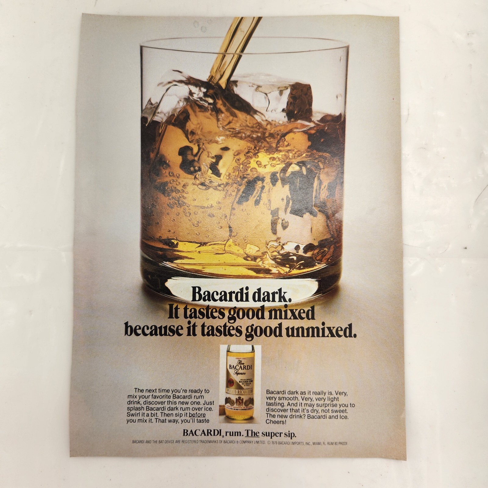 Vintage Bacardi Rum Original Magazine Ad 1979 