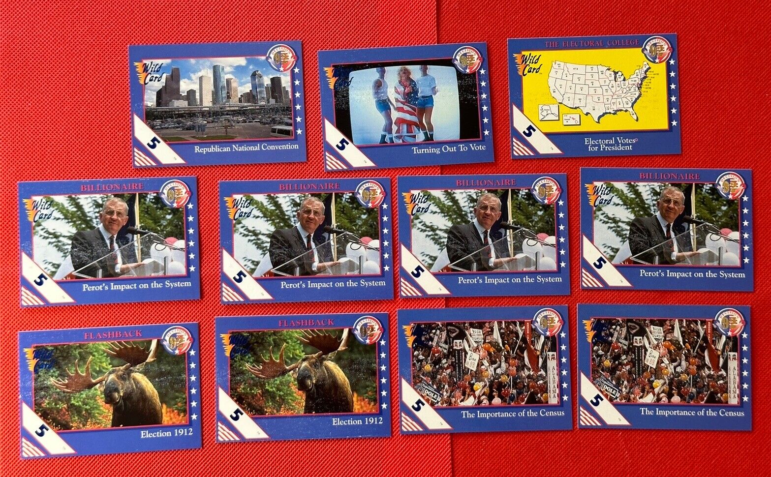 1992 Wild Card Decision 92 Vintage 5 Stripe Political Insert 11 Card Lot RARE