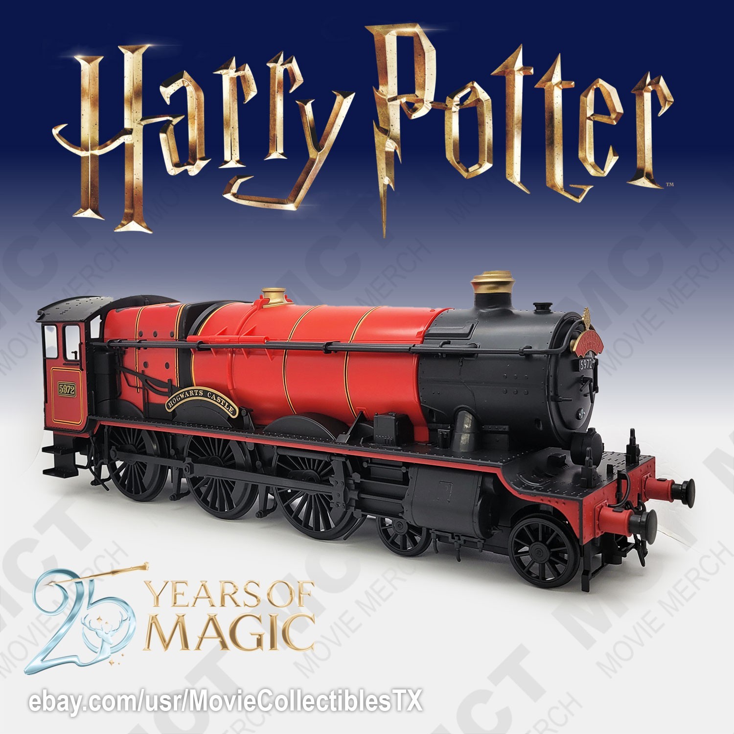 Harry Potter 25th Anniversary Hogwarts Express Train Popcorn Bucket -Real Steam