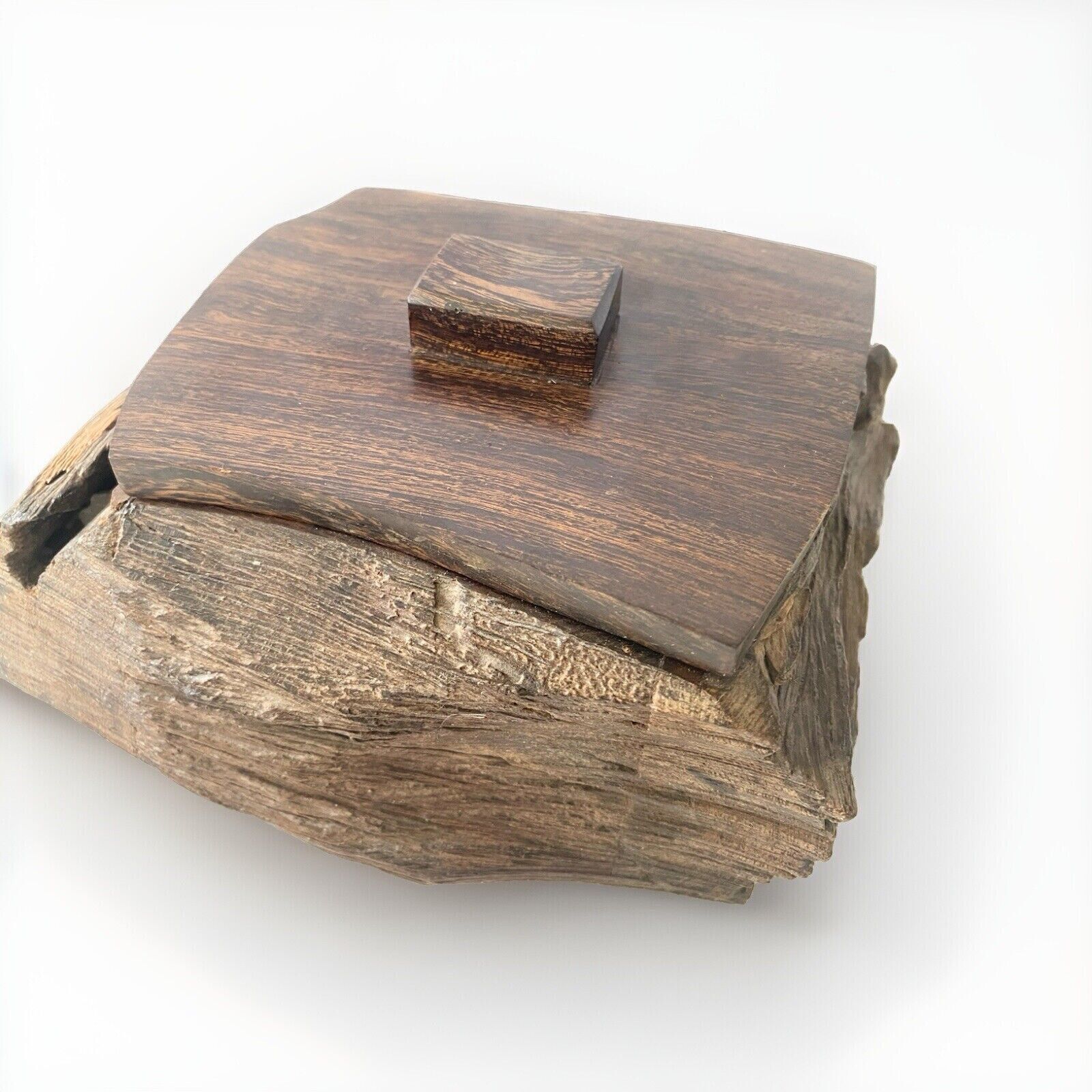 Vintage Carved Ironwood Trinket Dresser Box Hand Made