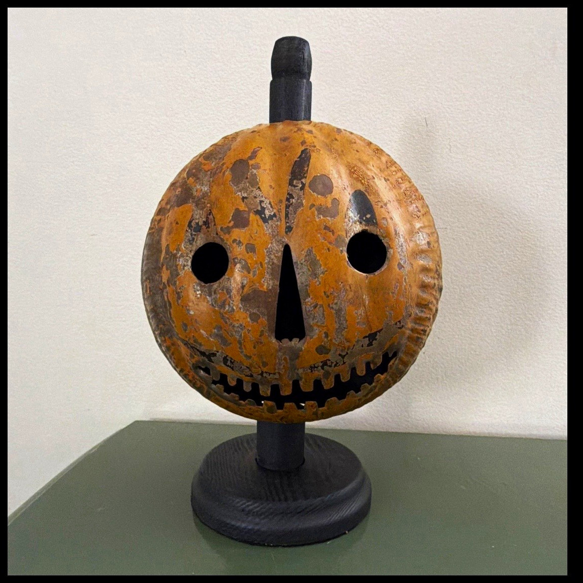 Vintage Antique Metal Jack-O-Lantern Parade Lantern Toledo Sign Co Patent 1902