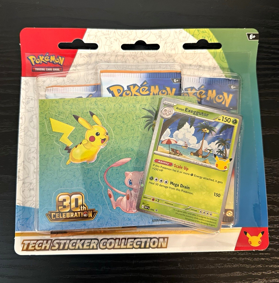 Pokémon 30th Celebration Tech Sticker Collection 3-Pack Pikachu Mew 2025
