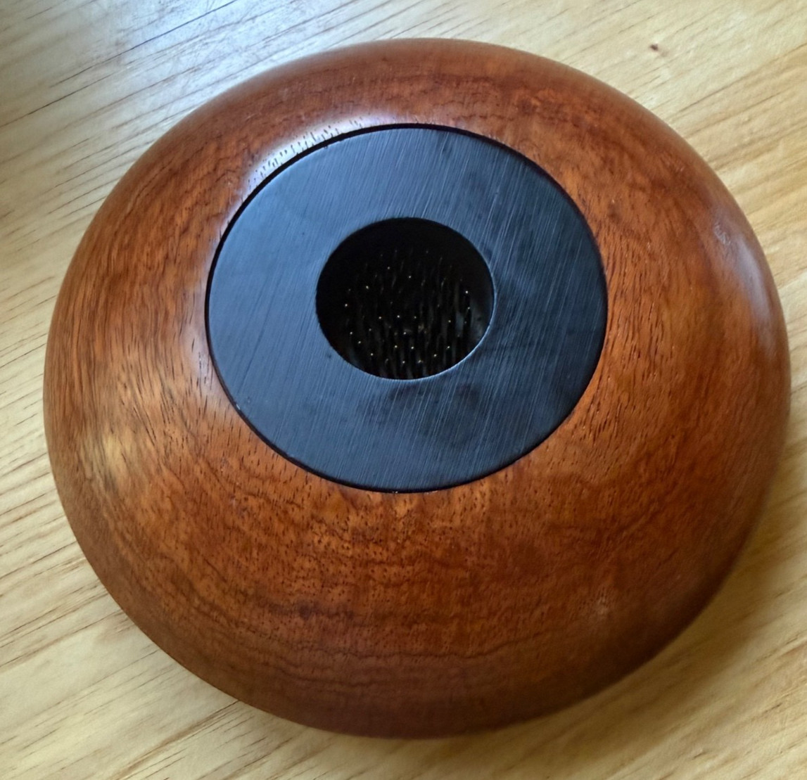 VTG MCM Japanese Ikebana Style Hand Turned Minimalist Wooden Vase Artist Signed