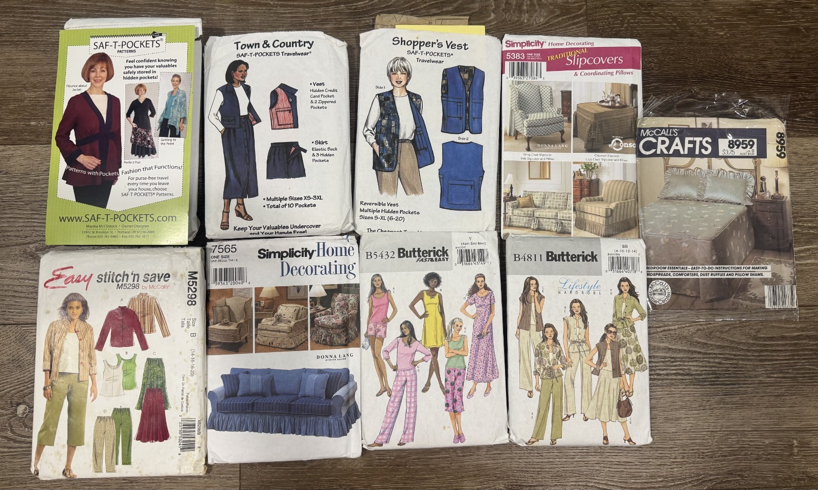 Lot of 9 Vintage Sewing Patterns & Craft Booklet – Mixed Cut and Uncut