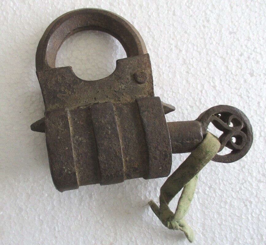 Antique Padlock with screw Key