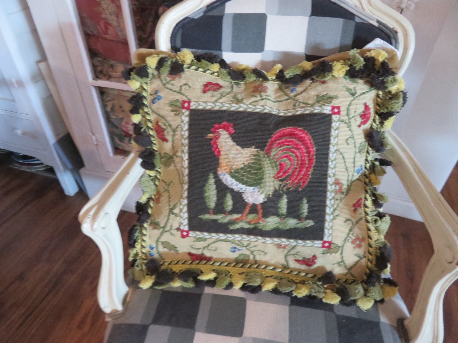 X 2 Reserved Needlepoint Pillow Aubusson Style Pillow Cover 20x20