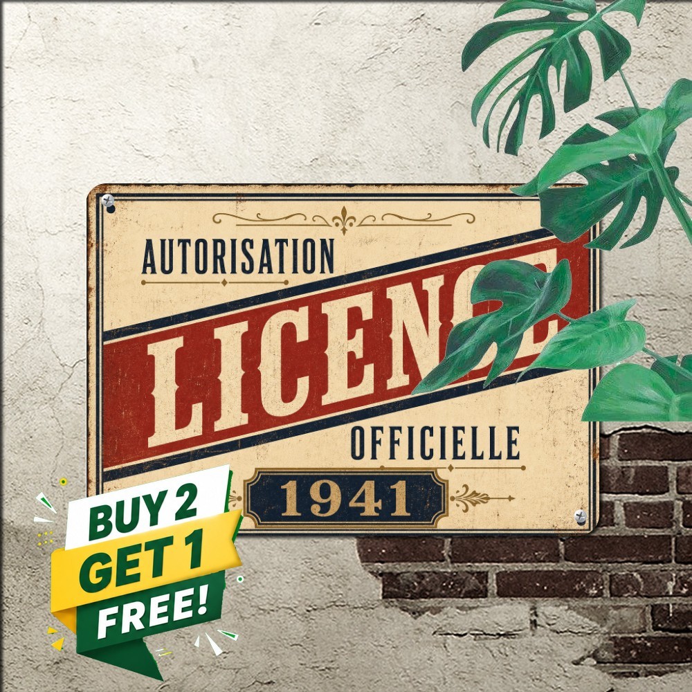 Classic French Automobile License Plate Garage Man Cave Vintage Metal Sign
