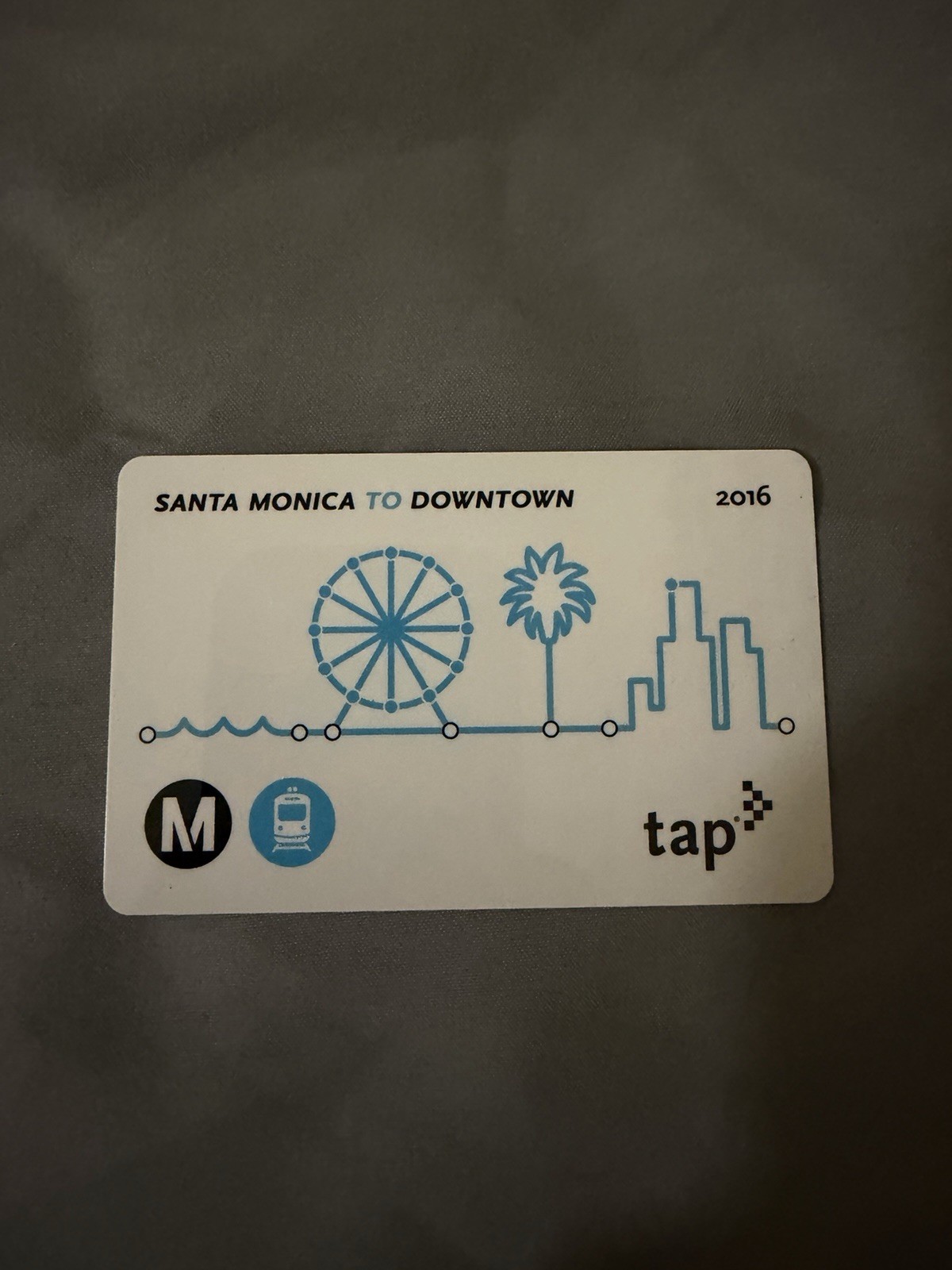 La Metro Tap Card - 2016 Santa Monica To Downtown La Metro Tap Card - 2016 Santa Monica To Downtown
