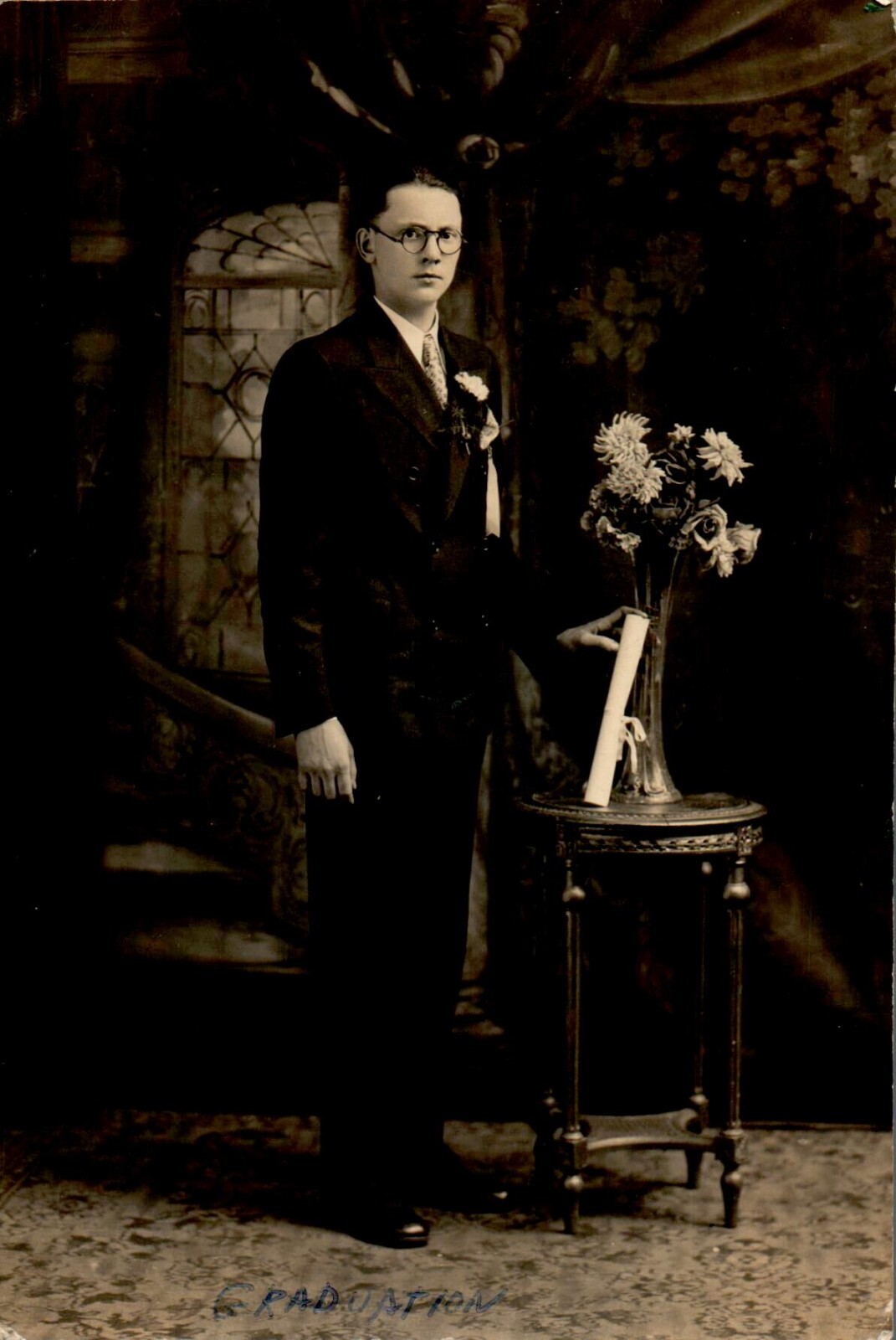 Vintage Real Photo Picture Postcard Old - Gentleman in Suit