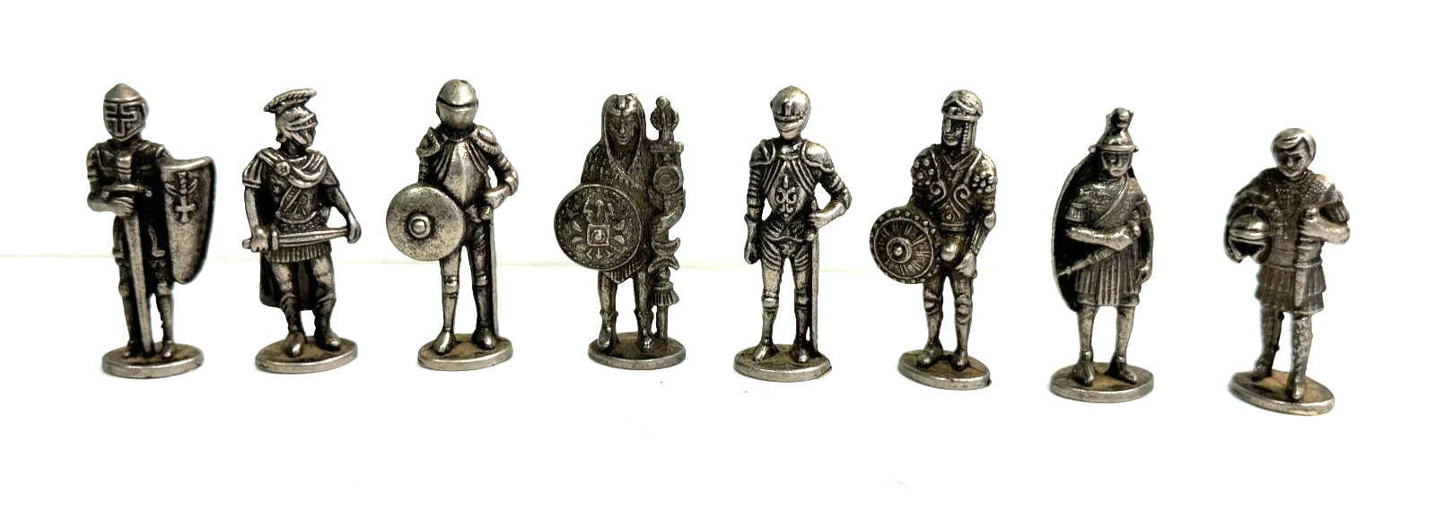 Lot x8 Knights - Miniature Pewter Medieval Fantasy Figurines 1.75