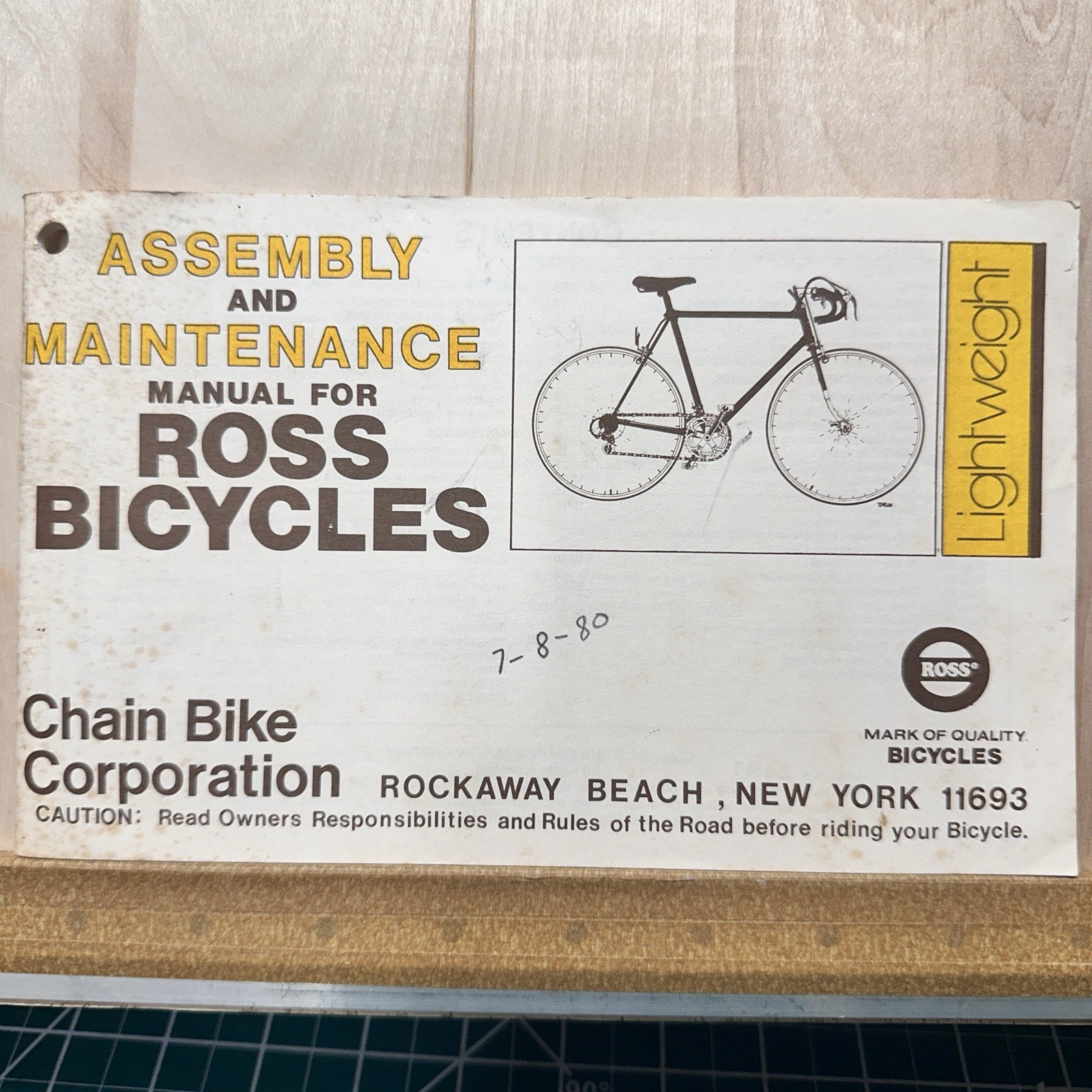 1980 Ross Bicycles Assembly Manual Technical Drawings “ladies” 1980 Ross Bicycles Assembly Manual Technical Drawings “ladies”