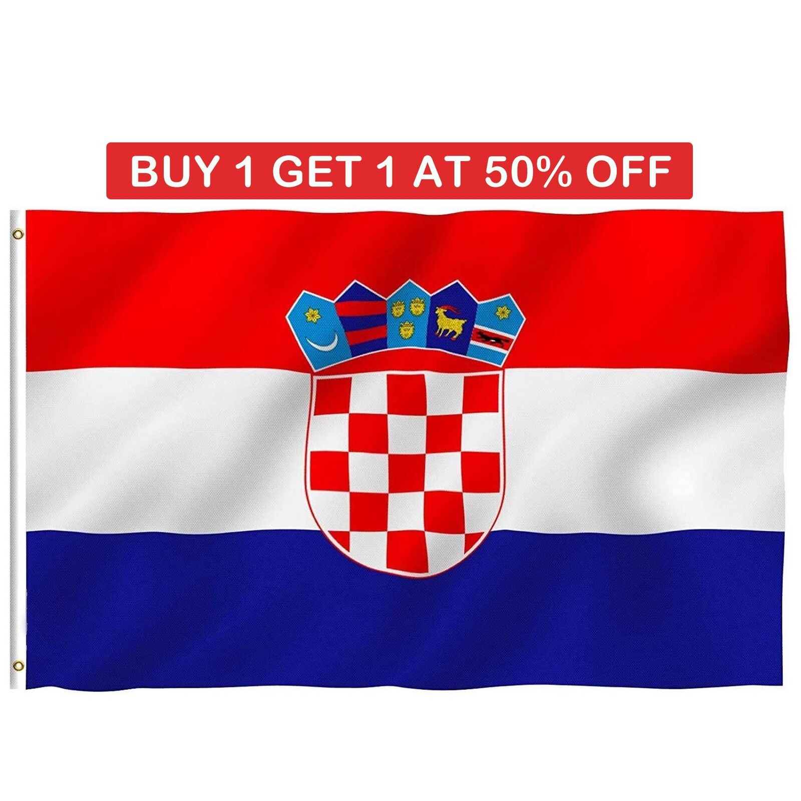 5X3FT Croatia Flag Large Croatian National World Cup Football Sports Fan Support