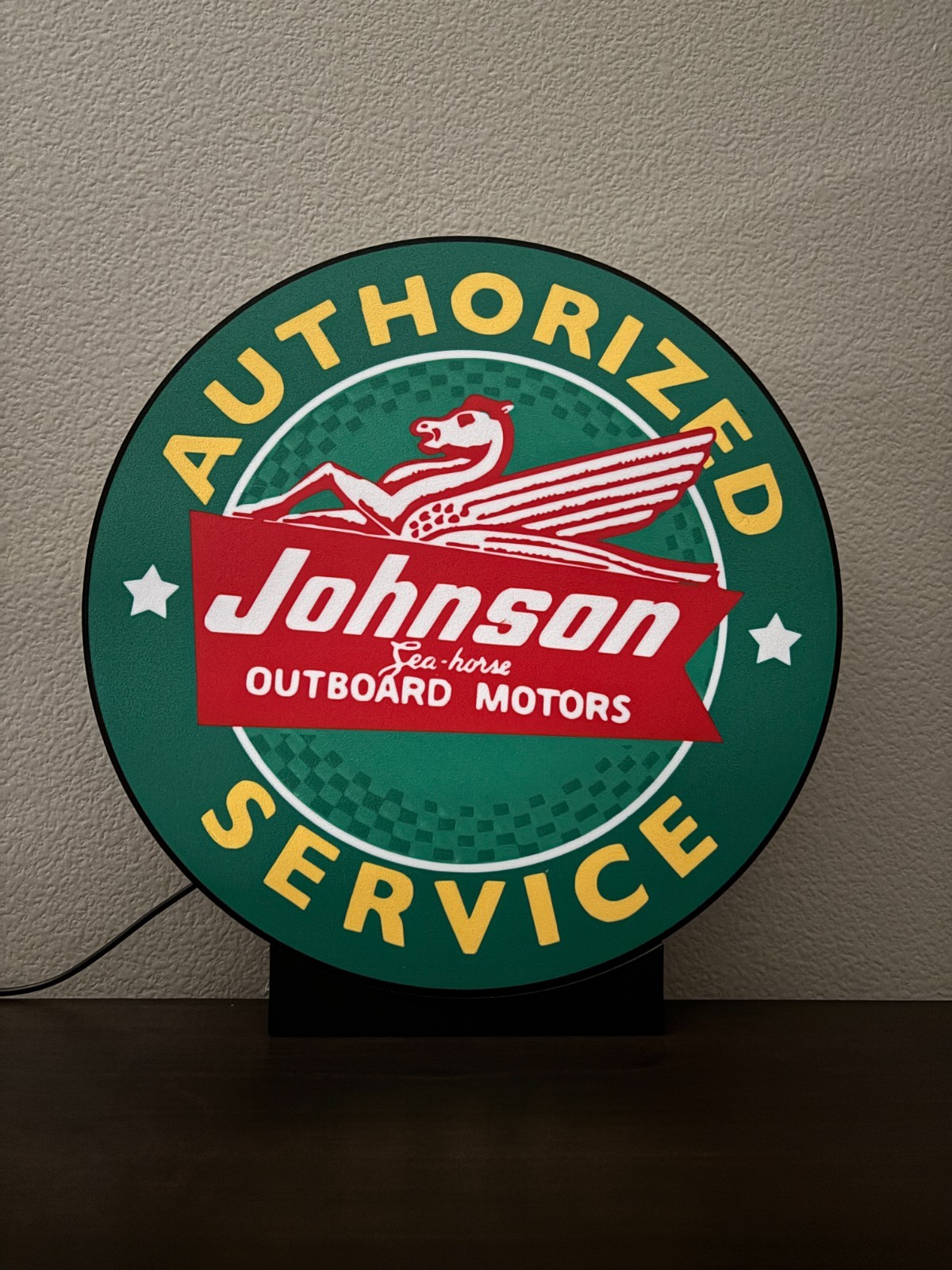 Lighted Johnson Sea-Horse Sign