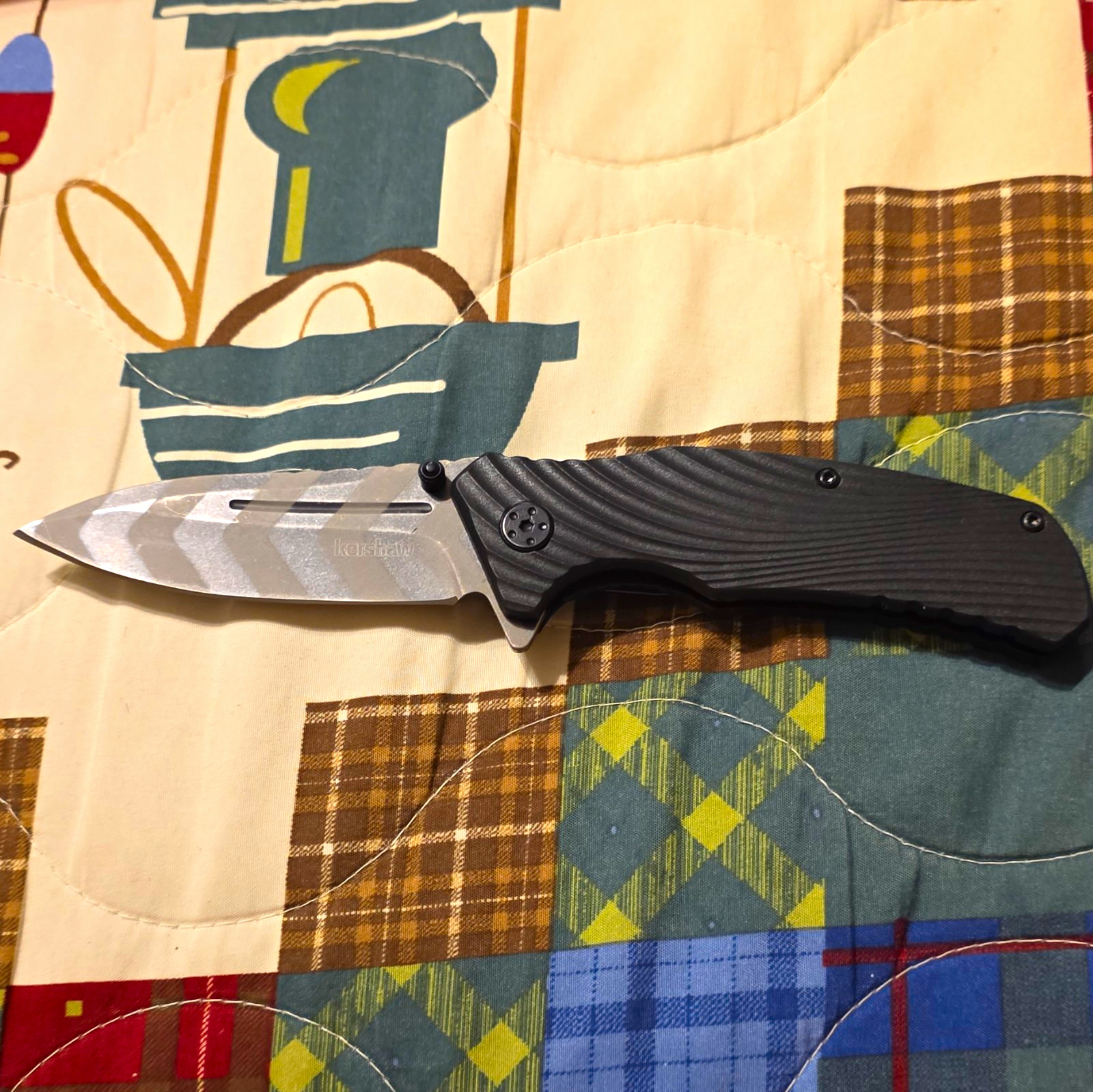 Kershaw Trace 1311TS Assisted Black/Gray Pocketknife SS Plain Tanto Liner Clip