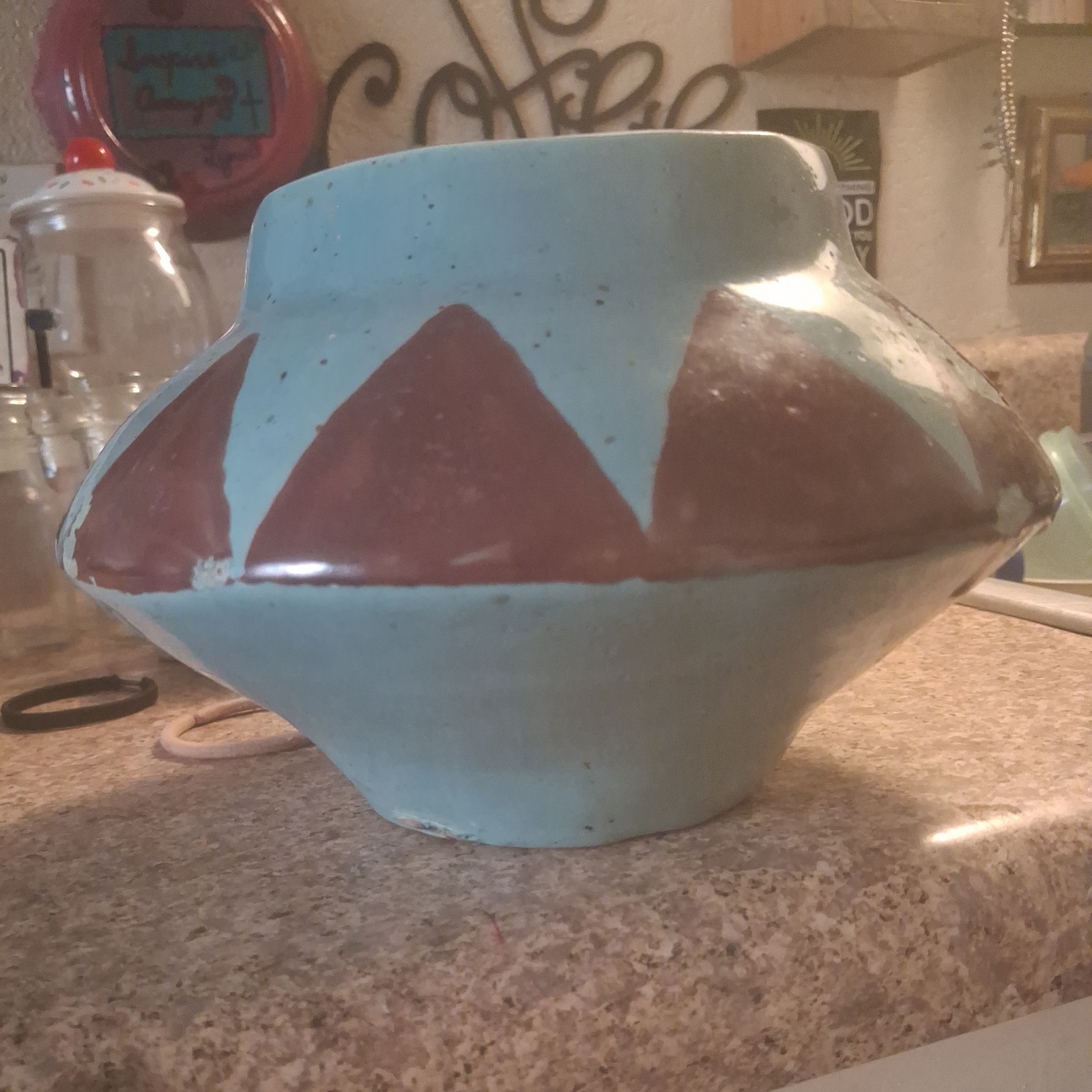 Large Vintage Sioux Pottery Signed JHArt Bowl - 10\