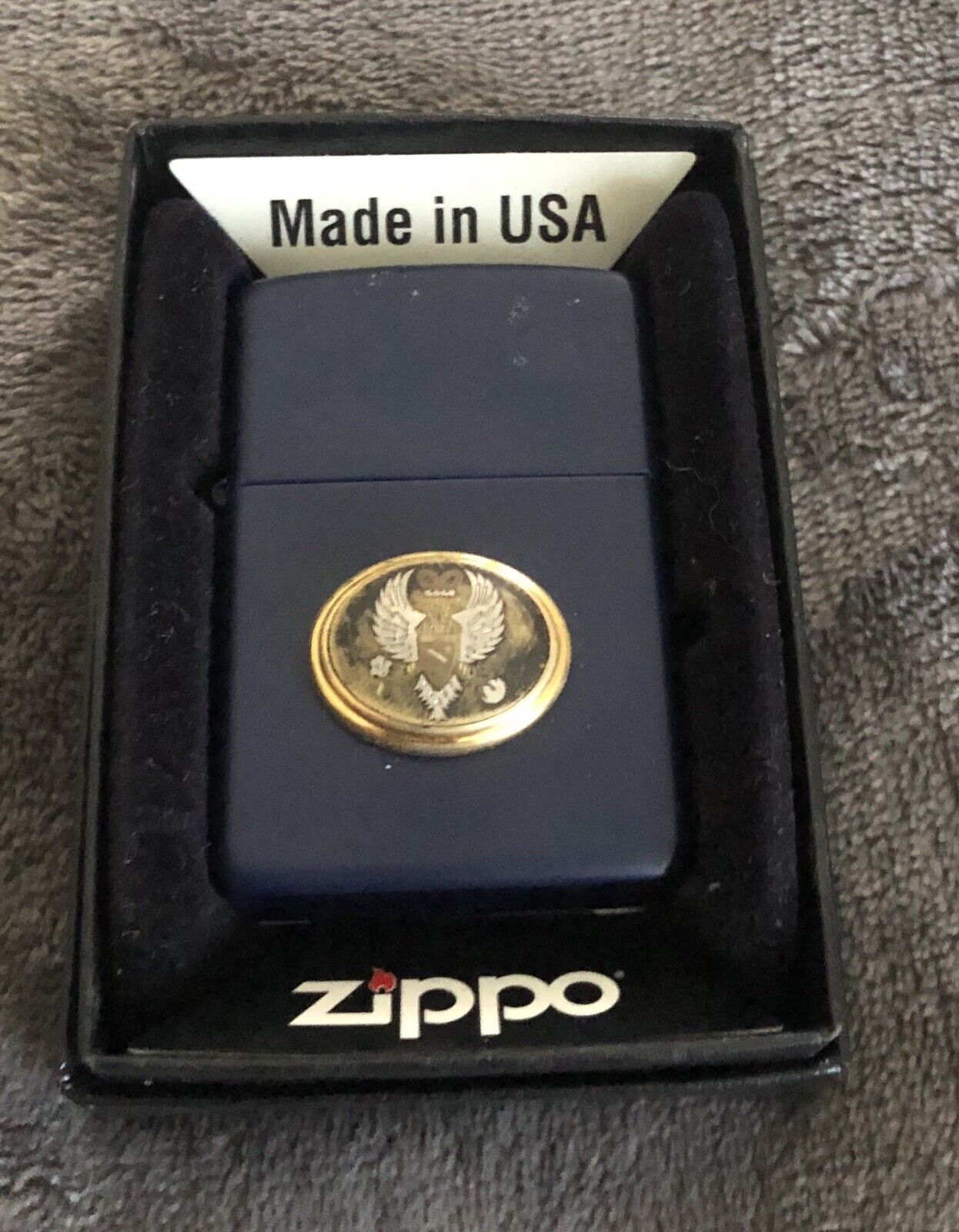 Zippo Lighter Eagle Stone Emblem Design