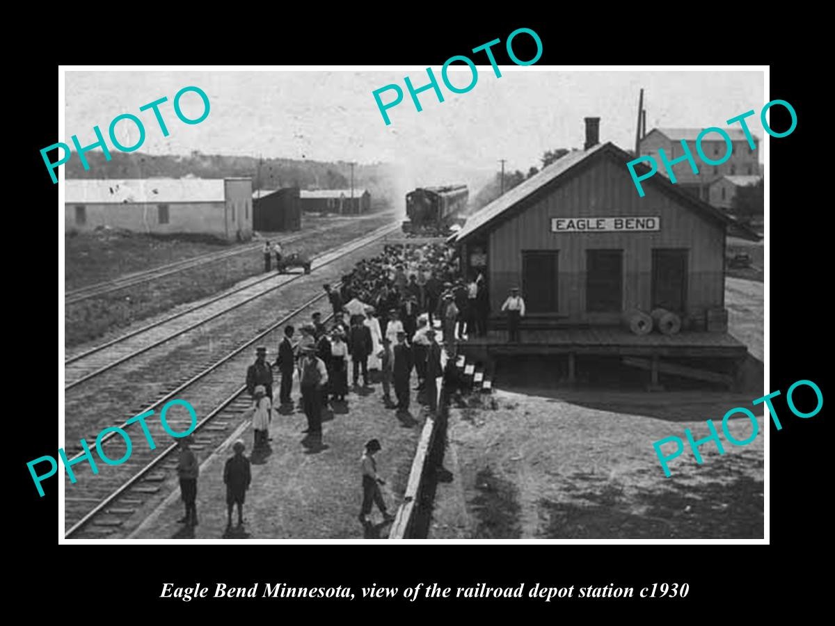 Eagle Bend Minnesota Railroad Depot Station c1930 Large Historic Old Photo
