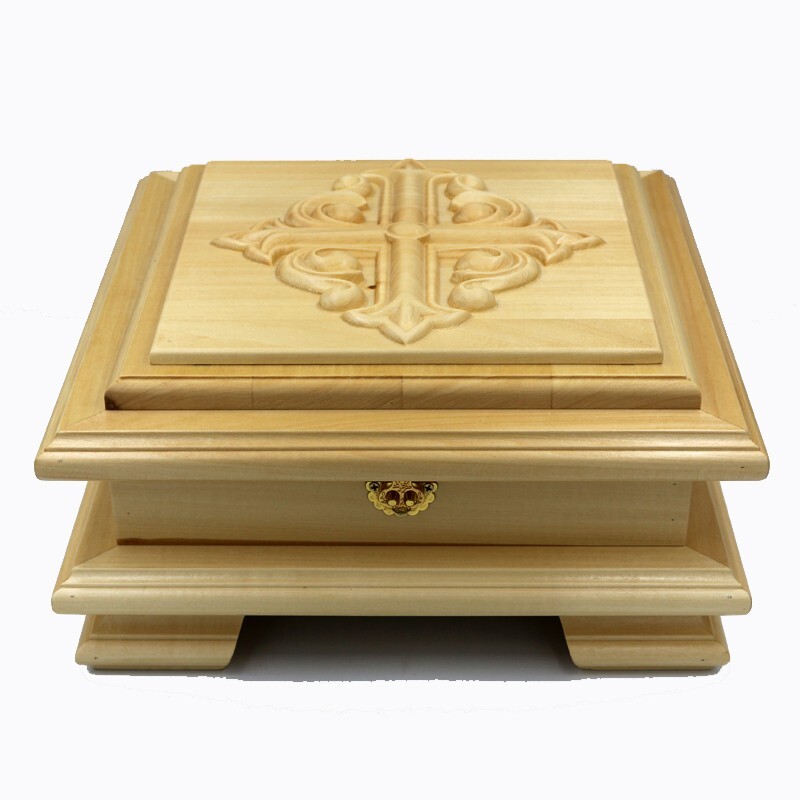 Reliquary Box Orthodox Christian Carved Wooden Handcarved 11.41\