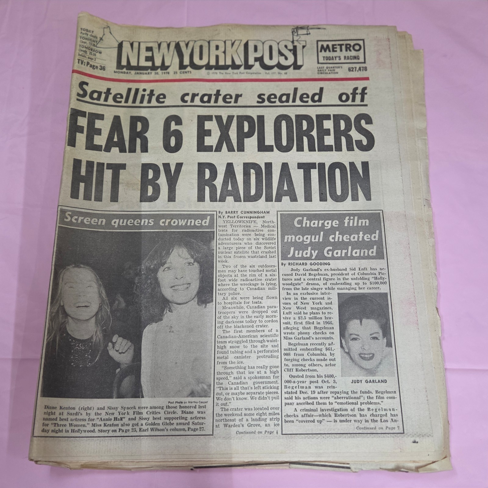 New York Post Jan 30 1978 Radiation Explorers Diane Keaton Judy Garland